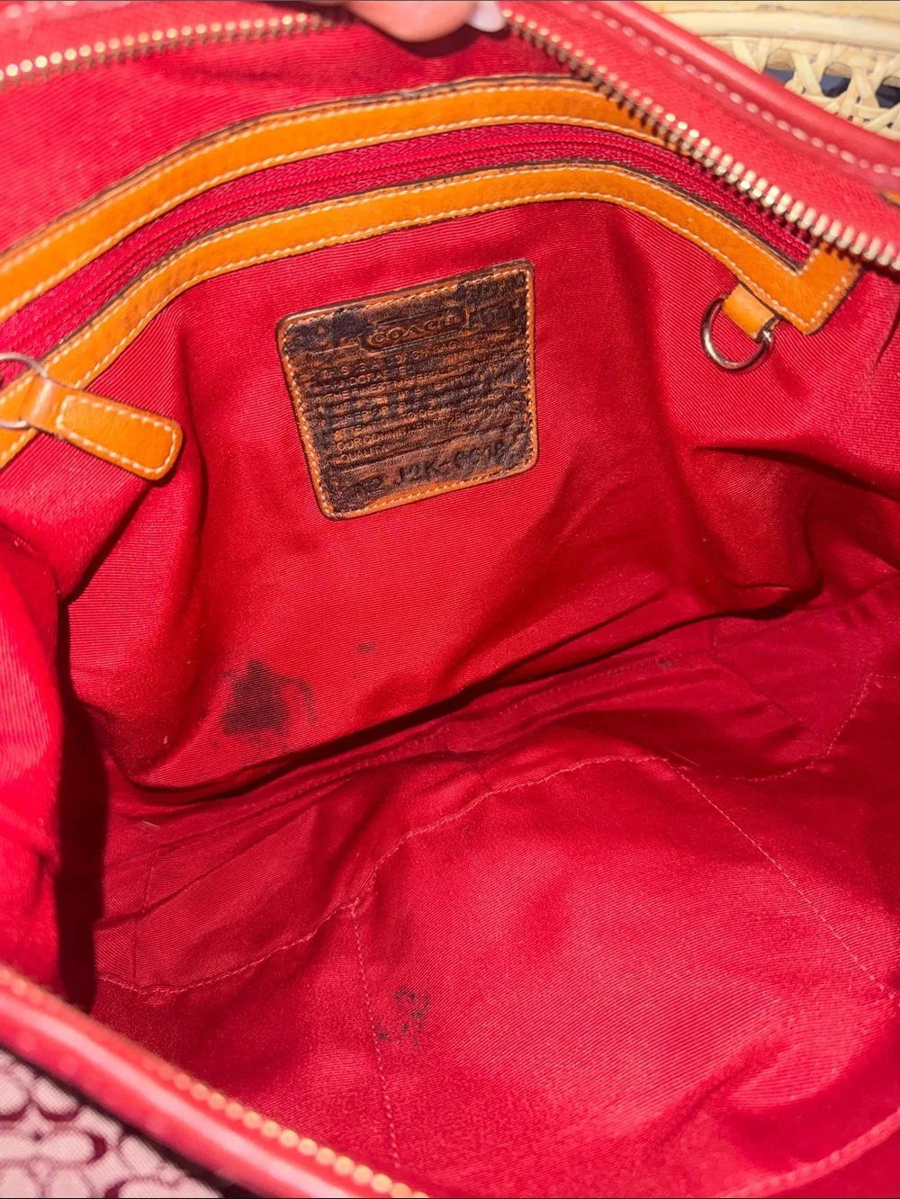 Coach Ergo Vintage in Red Signature Jacquard Shoulder Hobo